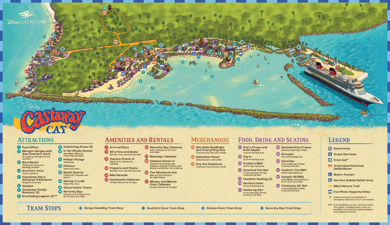 Disney Cruise Line Castaway Cay Map