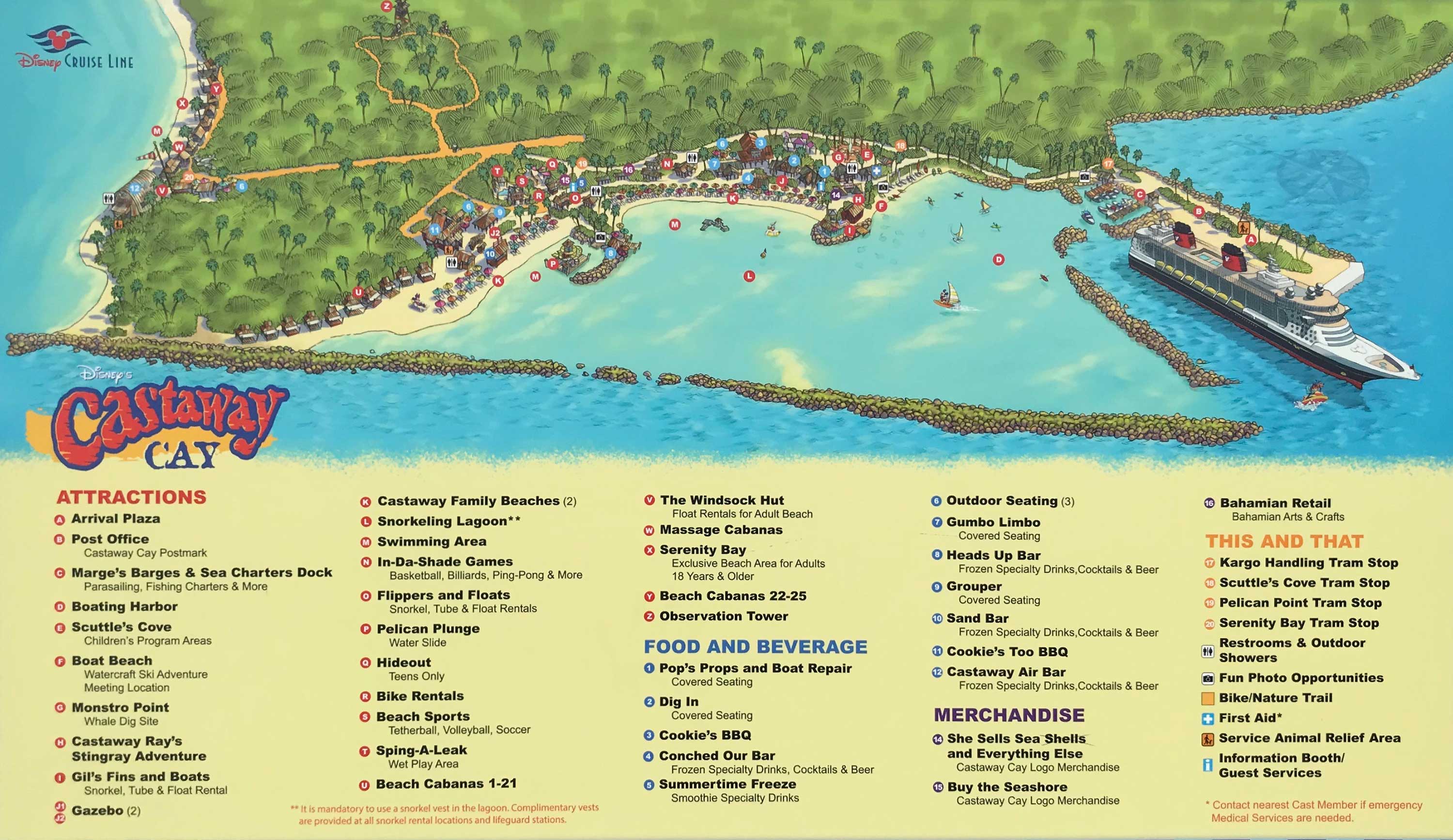 Disney Cruise Line Castaway Cay Map
