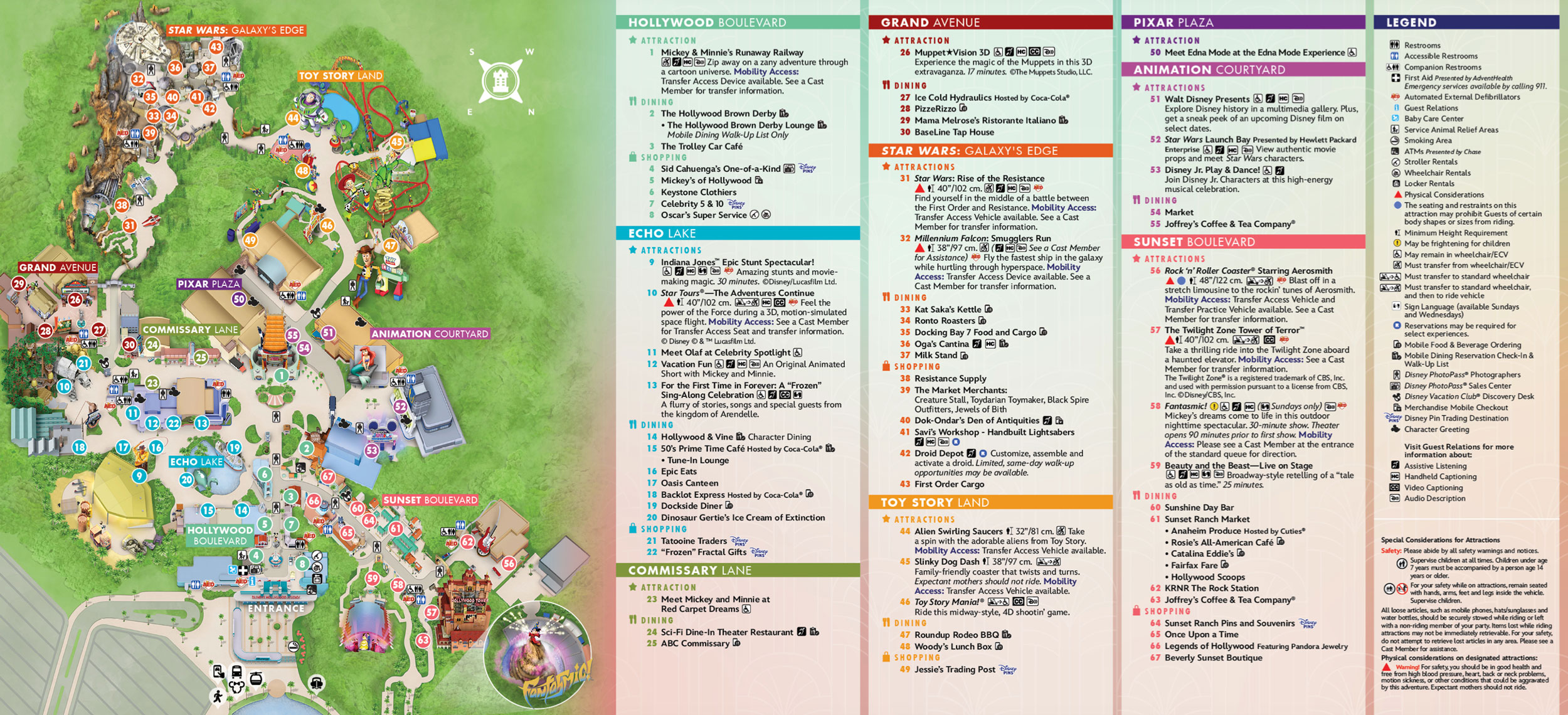 Disney Hollywood Studios map for Guests With Disabilities