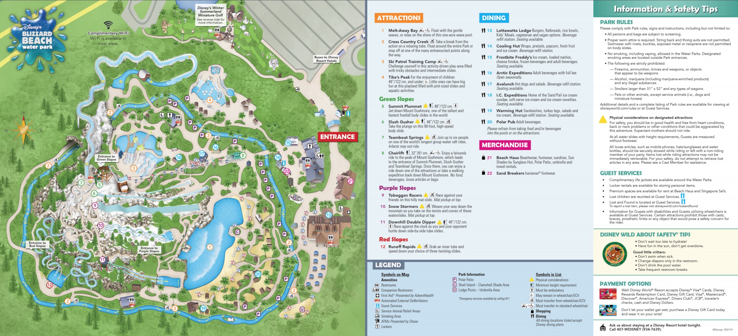 Disney's Blizzard Beach Water Park map 