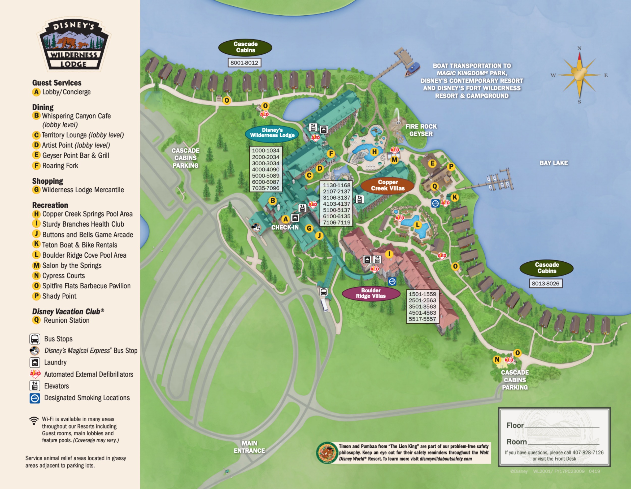 Disney's Wilderness Lodge map 
