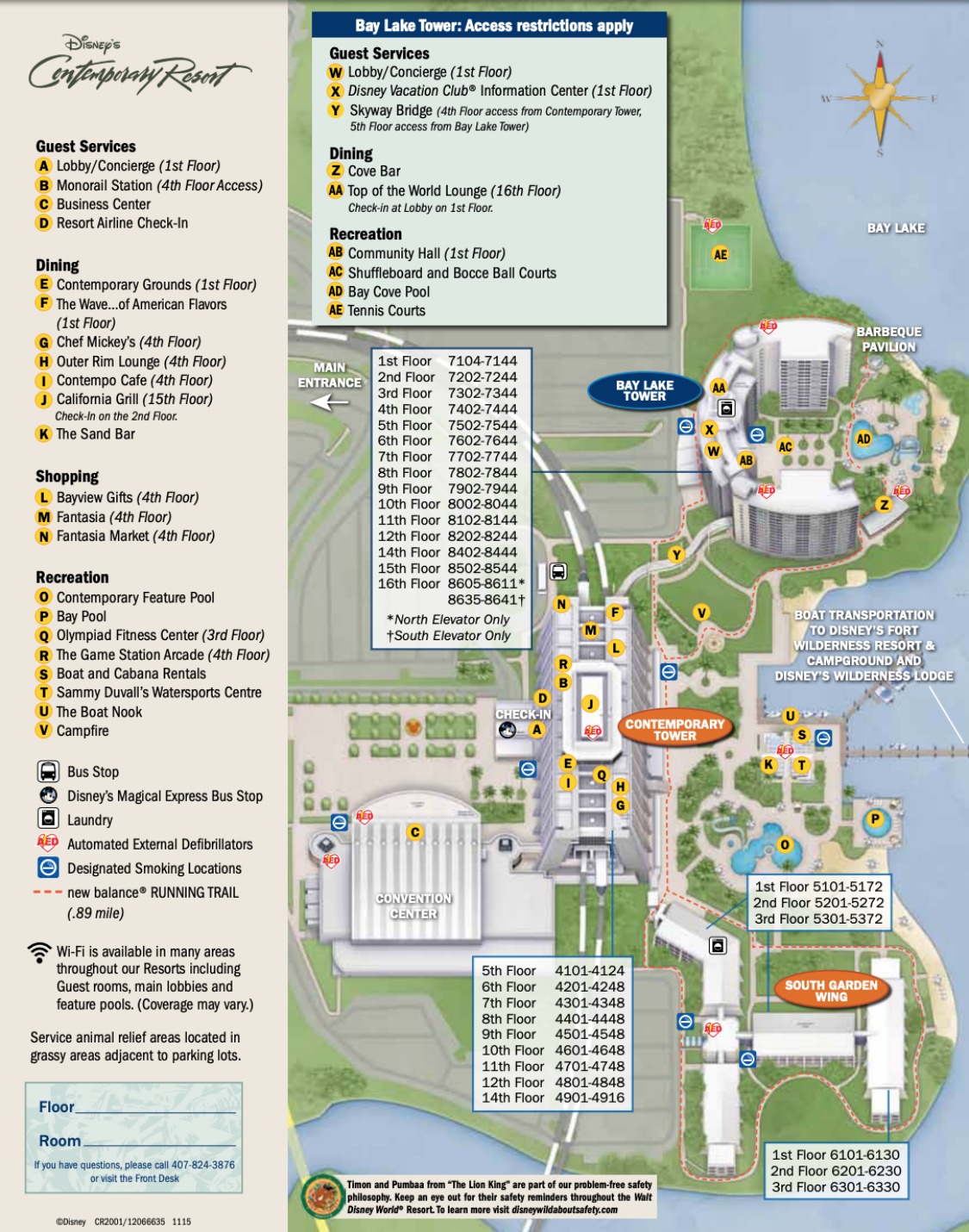 Disney's Contemporary Resort Map