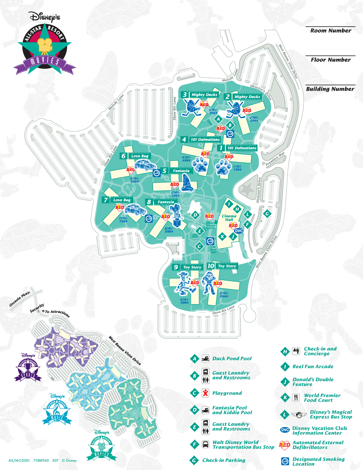 Disney's All Star Movies Resort Map  