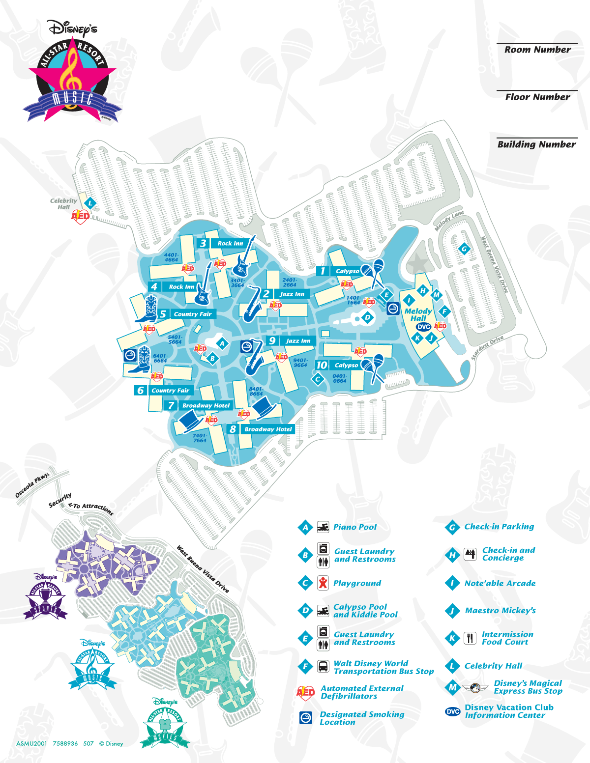 All Star Sports and Music Map