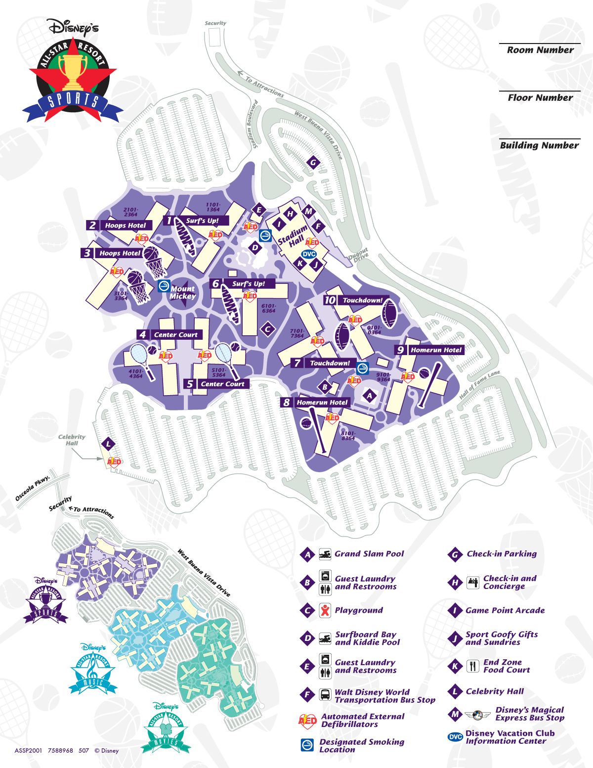 All Star Sports and Music Map
