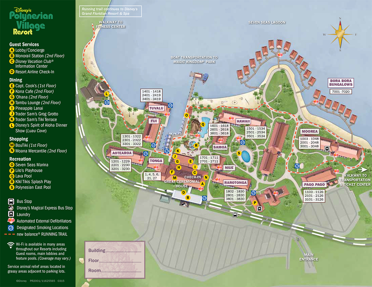 Disney's Polynesian Resort Map  