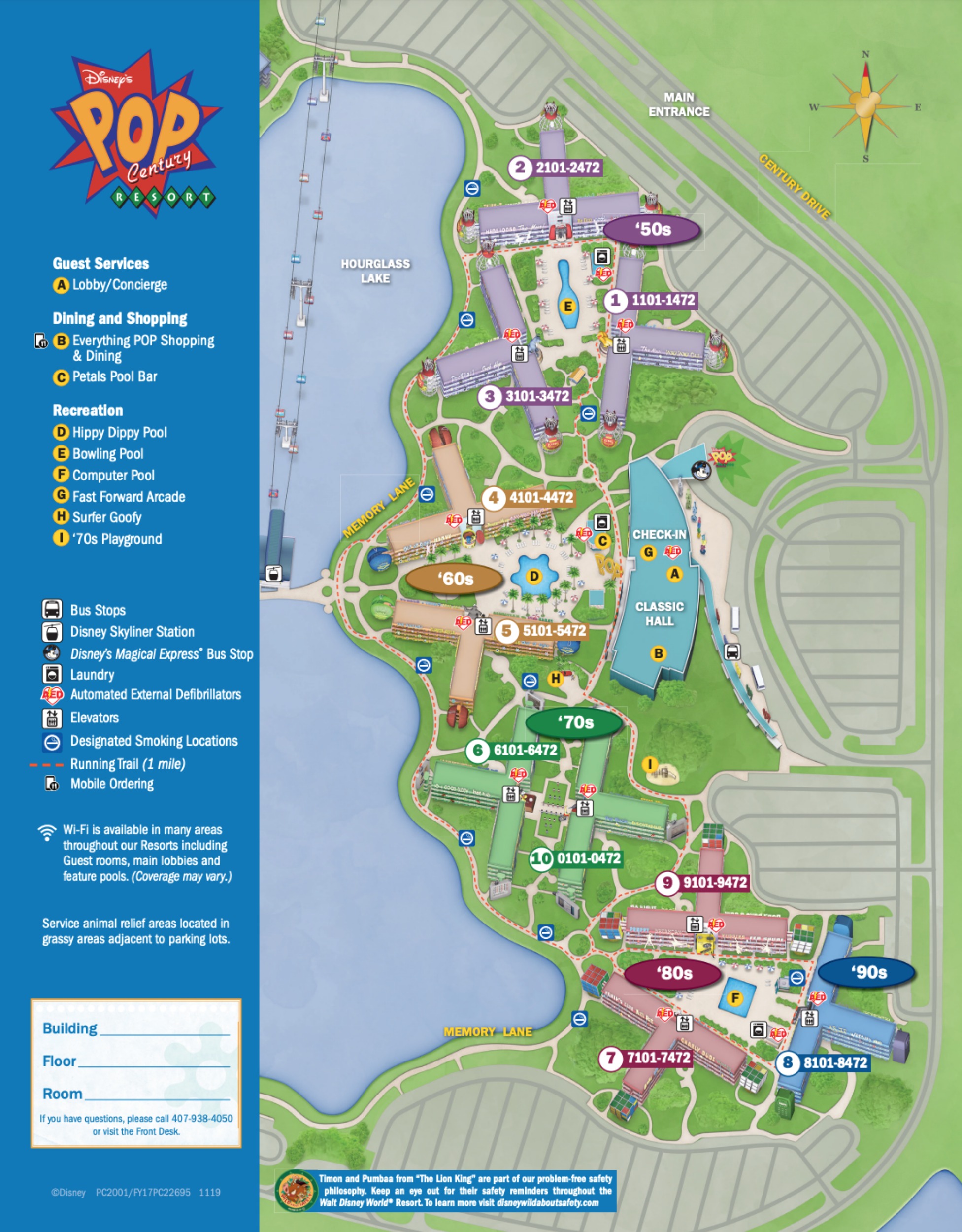 Disney's Pop Century Resort Map