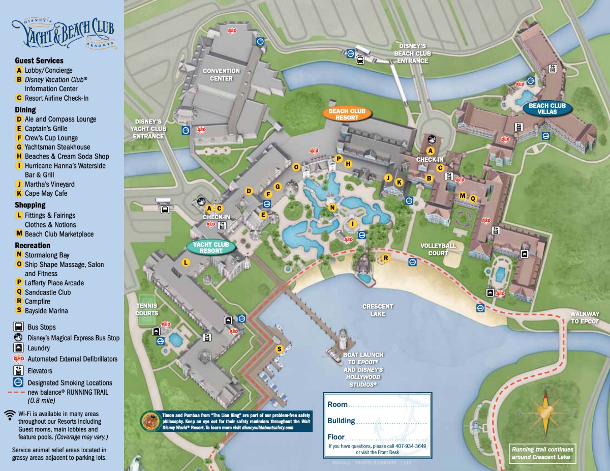 Disney's Yacht Club Resort Map  